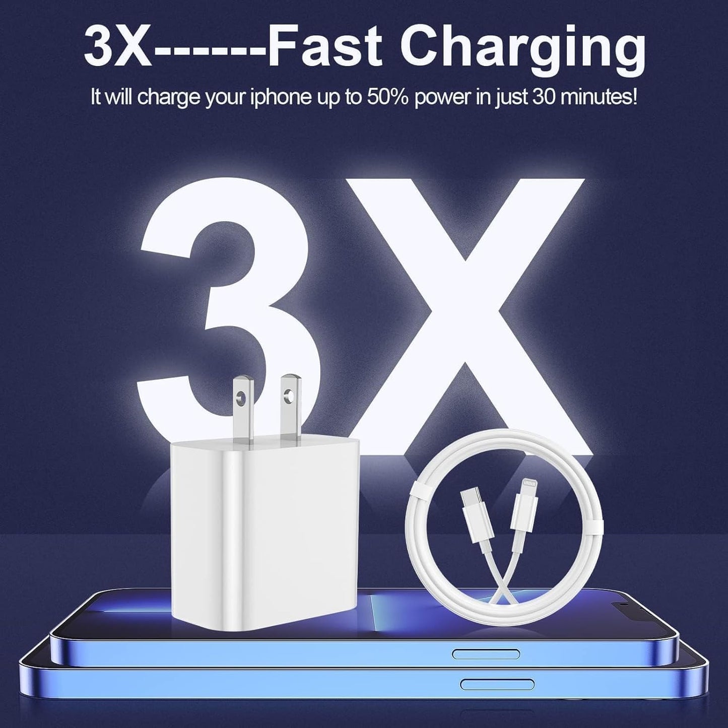 iPhone Charger Fast Charging 2 Pack Type C Wall Charger Block with 2 Pack [6FT&10FT] Lightning Cable for iPhone 14/13/12/12 Pro Max/11/Xs Max/XR/X,AirPods Pro (Copy)