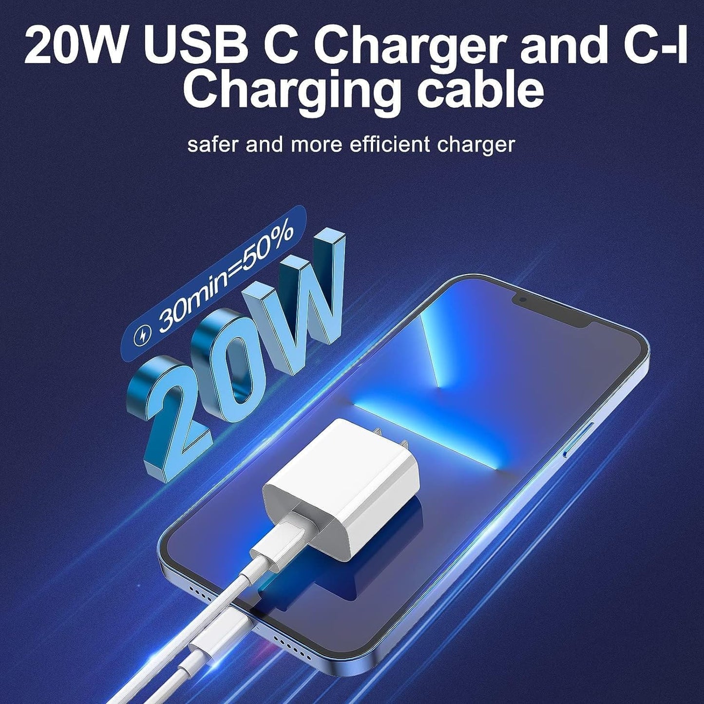 iPhone Charger Fast Charging 2 Pack Type C Wall Charger Block with 2 Pack [6FT&10FT] Lightning Cable for iPhone 14/13/12/12 Pro Max/11/Xs Max/XR/X,AirPods Pro (Copy)